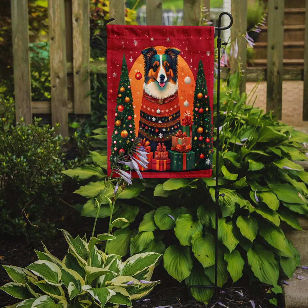 Collie Holiday Christmas Garden Flag